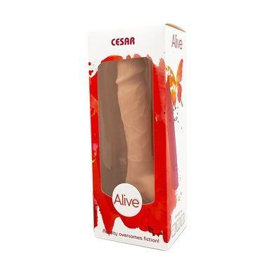 Реалістичний фалоімітатор з яєчками Alive Cesar Mega Realistic на присосці, тілесний AL20467 фото