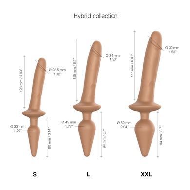 Анальна пробка з дилдо Strap-On-Me SWITCH PLUG-IN REALISTIC DILDO CARAMEL - S SO6827 фото