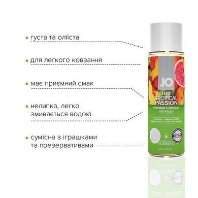 Змазка на водній основі System JO H2O &mdash; Tropical Passion (60 мл) без цукру, рослинний гліцерин SO5227 фото
