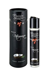 Масажна олія Plaisirs Secrets Coconut (59 мл) з афродизіаками, їстівна, Подарунковаупаковка SO1838 фото