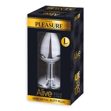 Металлическая анальная пробка с кристаллом Alive Mini Metal Butt Plug Red L SO6004 фото