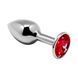 Металлическая анальная пробка с кристаллом Alive Mini Metal Butt Plug Red L SO6004 фото 1