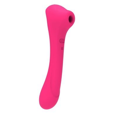 Вібратор та вакуумний кліторальний стимулятор 2-в-1 Alive Quiver Magenta Pink оновлена SO6017 фото