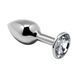 Металева анальна пробка з кристалом Alive Mini Metal Butt Plug White L SO6005 фото 1